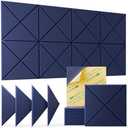 HEMRLY 12 pack Acoustic Panels Self-Adhesive, 12"X 12"X 0.4"Sound Proof Foam Panels, Square Acoustic Panels Sound Absorbing,Soundproof Wall Panels for Home Studio Office Game Room - Dark Blue