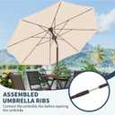 PatioKingdom 11FT Patio Umbrella,Outdoor Umbrella with Push Button Tilt and Crank,Market Table Umbrella with 8 Sturdy Fiberglass Ribs UV Protection