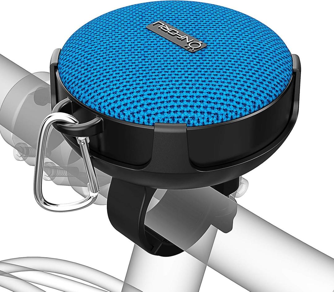 Onforu Bike Bluetooth Speaker with Bicycle Mount, Portable Wireless Shower Travel Speakers with Loud Sound, Bluetooth 5.0, IP65 Waterproof Mini Outdoor Speaker for Riding, Hiking and Camping, Blue