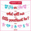 He or She What Will Our Little Sweetheart Be Banner Happy Valentines Day Gender Reveal Boy or Girl He or She Heart Love Romantic celebration Decorations Baby Shower Party Supplies
