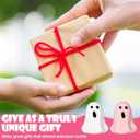 2 Pack Toilet Bolt Caps Decorative Toilet Bolt Screw Covers Ceramic Cute Bathroom Decor Fun Themed Gadgets Bathroom Replacement Parts (Pink, White,Ghost)