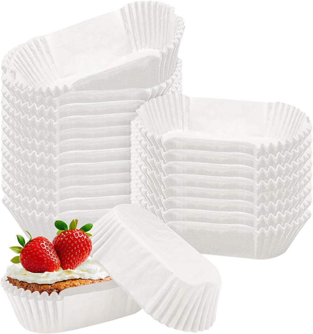 1000 Piece Greaseproof Oval Cupcake Muffin LinersDisposable Cupcake Liners for BakingNon-stick Baking Cups Cupcakes Liner (White-S)