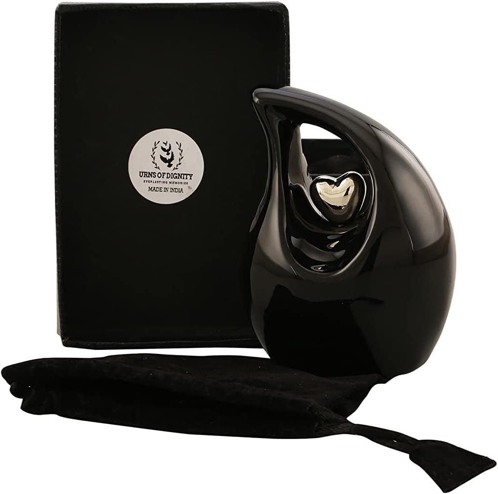 Keepsake Urn for Human Ashes Heart Design Memorial Urn, Small Cremation Urn, Funeral Urn for Women & Men, Home Display or Burial (Non-Customize, Keepsake 1)