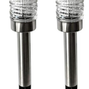Pro Garden Set of 2 LED Solar Lamps, Stainless Steel, Glass, Diameter 6 x Height 39 cm – Solar Light with Ground Spike Path Lighting Garden Decoration Outdoor Spotlight Set of 2 Silver