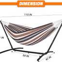 Portable Hammocks with 450 lbs Weight Capacity, Double Hammocks with Portable Carry Bag and Space Saving Stand, Adult Hammock for Outdoor, Patio, Garden, Yard