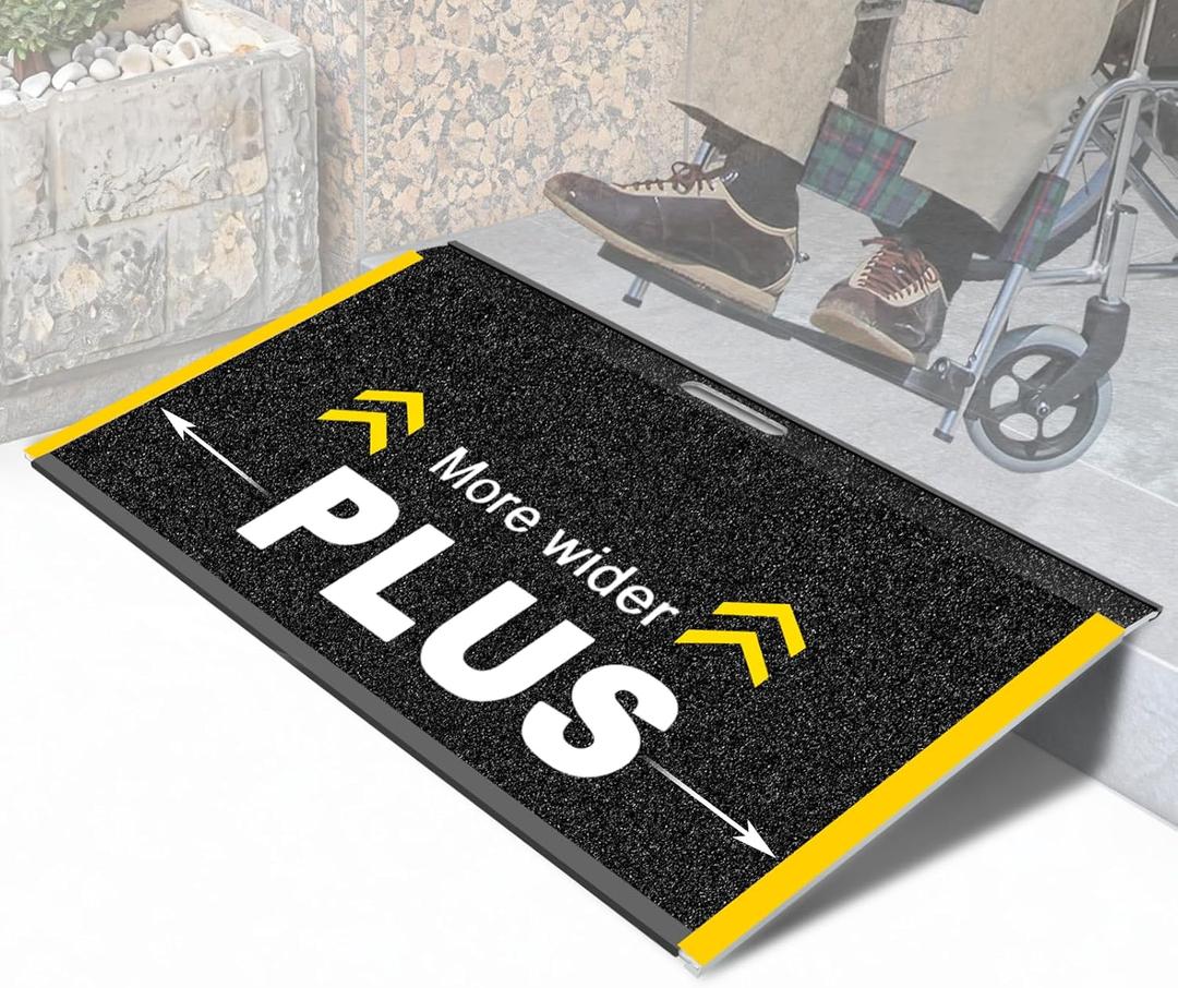 Ruedamann 19" x 32" Aluminum Portable Wheelchair Ramp，700 Lbs Capacity