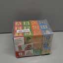 Building Blocks for Toddlers 1-3 Years Old, 30 Large Stackable Wooden Baby Blocks with Alphabet and Number Icons on Every Side, Toy Wagon Included