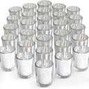 LETINE Silver Votive Candle Holders Set of 24 - Speckled Mercury Silver Glass Candle Holder Bulk - Ideal for Halloween & Thanksgiving Decorations Indoor，Wedding Centerpieces，Home Decor