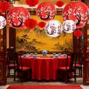 28 Pcs Japanese Lantern Hibachi Party Decorations Chinese Paper Decor Includes 6 Red, 2 White, and 20 11.8 Inch Small Lantern Plum Blossom for Chinese New Year
