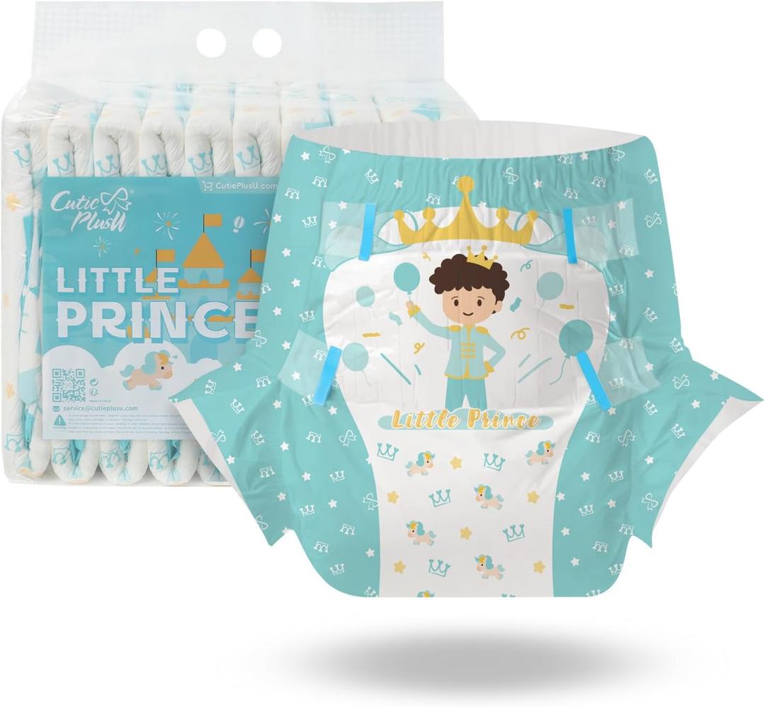 CutiePlusU Adult Diapers 10 Pieces Disposable Incontinence Briefs with Tabs for Women and Men Maximum Overnight Absorbency (Medium 28"-38")