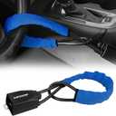 KAYCENTOP Car Steering Wheel Lock to Seat Belt Lock, Anti-Theft Device, Max 17 Inch Length, Small and Light-Weight, Multi-Functional, Fit Most Vehicle, SUV, Golf Cart Security (Blue)