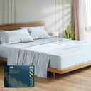 Mayfair Linen 100% Egyptian Cotton Sheets Queen Size Bed Set - Luxury 1500 High Thread Count Egyptian Cotton Queen Sheet Set (4 PC, Light Blue), 17" Deep Pocket, Silky Soft, Cooling, Sateen Bedding