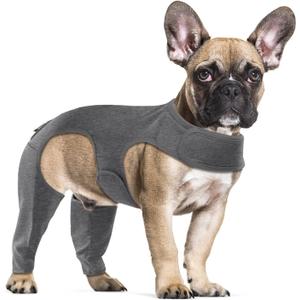 Dog Surgery Recovery Suit, Dog Leg Wound Protector Brace, Comfortable Dog Elbow Protector Cone Alternative Prevent Licking Bite Long Sleeve Suits Leg Brace Support (Grey, M)