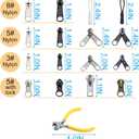 254 Pcs Zipper Repair Kit with Case Include Zipper Replacement and Pull, Universal Zippers Replacement kit for Cloting, Jackets, Coat, Boot, Backpack, Purse and Outdoor Gear