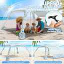 Beach Cabana, 6.5'×6.5' Cool Cabana, UPF50+ Beach Canopy, Adjustable Height Beach Tent Sun Shelter, Sun Umbrella with Removable Side Wall, Beach Shade for Beach, Garden, Camping(Fish Print), 6.5' x 6.5' x 7.5'