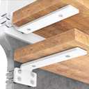 Goovilla Shelf Bracket, Heavy Duty Floating Shelf Brackets 12 inch Long, 6 Pack Brackets for Shelves, White Coated Metal Wall Shelf Support Brackets with 1/5 Inch Thick and 160 lb. Load Capacity