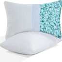 HOMBYS 2 Pcs Extra Firm Bed Pillows for Sleeping, Shredded Memory Foam Pillows King Size, for Side, Back, Stomach Sleepers,40% Viscose Made from Bamboo Cooling Cover