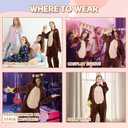Ezuwail Unisex Animal Onesie for Adults,Cute Cosplay One Piece Pajamas, Soft Flannel Halloween Costume for Men and Women (Brown, S)