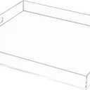 Clear Rectangular 18x20 Inches Acrylic Ottoman Tray Decorative Serving Tray with Cutout Handles Organizer Tray on Coffee Table Countertop Big Breakfast Bed Tray Living Room Appetizer Serving Food