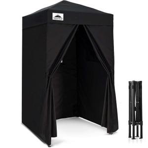 EAGLE PEAK Flex Ultra Compact 4x4 Pop-up Canopy, Sun Shelter, Changing Room, Portable Privacy Canopy Cabana for Pool, Fashion Photoshoots, or Camping, Black