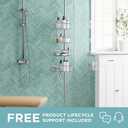Zenna Home Tension Pole Shower Caddy, Corner Shower Storage System with 4 Adjustable Baskets, Bathroom Organization Solution, 60 to 108 Inch, Satin Nickel