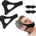 Airflow Jaw Strap for Sleep, 2pcs Airflow Jaw Strap, ChinStrap for Sleeping(with 2 Sleep Masks)