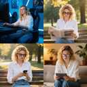 TigerKui Photochromic Progressive Mutifocal Reading Glasses Blue Light Blocking for Men and Women Computer Readers (Black, 1.5, x)
