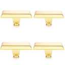 Tingtio Gold Stocking Holders for Mantle, Set of 4 Christmas Stoking Holder Weighted Flat Stocking Holders Hangers for Mantle Fireplace for Xmas Holiday Party Decoration