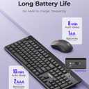 wegear Wireless Keyboard and Mouse Combo, 5-Level Adjustable 4000 DPI Mouse, Quiet 2.4G Full Size Keyboard with 8 Additional Shortcuts, Silent Typewriter for PC, Desktop, Laptop, MacBook