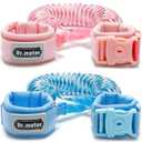 Dr.meter Anti Lost Wrist Link, 2 Pack Toddler Safety Leash with Key Lock, Reflective Child Walking Harness - Dual 8.2ft Length Pink & Blue Kids Leash for Supermarket Mall Airport Amusement Park Zoo