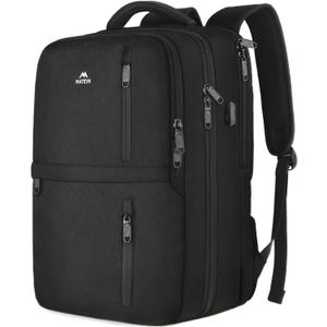 MATEIN Carry on Backpack, Large 40L Flight Approved Travel Backpack with USB Port, TSA Personal Item Travel Bag fits 17" Laptop, Water Resistant Luggage Overnight Weekender Bag for Men & Women, Black (X-Large)