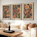 ANHUIB Floral Wall Art 16x24 Inch Large Vintage Botanical Wall Decor Retro Floral Blossom Paintings Modern Plant Art Prints Set of 3 for Living Room Bedroom Office