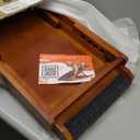 Adjustable Dog Ramp for Bed - Foldable Wooden Ramp for Dogs to Get on Bed, Couch, or Car with 12.6" Wide Walking Space (Walnut Wood with Gray Carpet, Small)