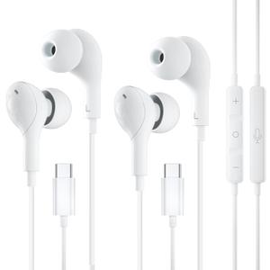USB C Headphones for iPhone 17 Air 16, Wired Earbuds for iPad Pro Air Mini, iPad 10, MacBook, in-Ear Earphones Wired with Microphone and Volume Control for Samsung S25 S24/for Google Pixel 10/9/8