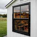 24" x 36" Black Shed Windows 2 Pack,Small Windows with Tempered Glass - Flush Mount | Ultimate Choice for Chicken Coop, Greenhouse, Garage, Playhouse