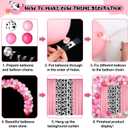 57 Pcs Western Cowgirl Party Decorations 2 Pink and 1 Cow Chiffon Backdrop Curtains 50 Cow Theme Balloons with Accessories for Farm Animal Cow Theme Birthday Party Photo Supplies