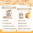 3 Packs Linen Bread Bags for Homemade Bread, 18 14 Inches Reusable Sourdough Bread Bag for Bakery Baguette Picnic Wedding Wrapping Camping