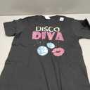 Disco Diva Ladies Disco Gold Ball Silver Red Lips T-Shirt, Medium