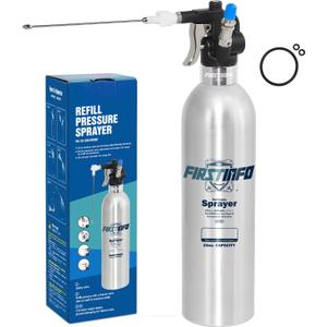 FIRSTINFO A1635 Patented Max. Pressure 110 psi 650ml Aluminum Canister Aerosol Refillable Fluid Storage Spray Can/Pneumatic Compressed Air Sprayer