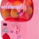 Mini Gashapon Machine, Pink Party Toy Dispenser with 21 Reusable Capsule Balls, Manual Operation, 9 x 4 x 5.5 inches