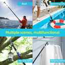 Telescoping Boat Hook for Docking, Non-Slip Rubber Tip, 3-Stage Anodized Aluminum Pole, Floating, Lightweight & Durable, Scratch-Resistant & Rustproof, 3/4" Threaded End for Push Pull Boating