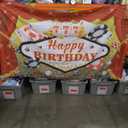 Ushinemi Casino Theme Party Decorations Las Vegas Casino Night Happy Birthday Banner, Poker Party Decorations Casino Birthday Party Supplies 6 x 3.6ft