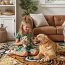 DCX Washable 9x12 Tiger Area Rug, Brown Vintage Animal Rug for Living Room, Soft Low Pile Carpet, Kid & Pet Friendly with Rubber Back Non Slip, Stain Resistant Rug for Bedroom Dining Room Office