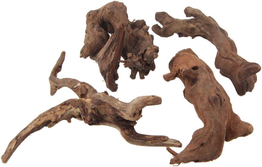 emours Driftwood Branches Reptiles Aquarium Decoration Assorted Size,(5.5-8 inch in Length),4 Pieces