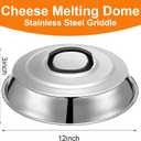 Pinkunn 8 Pack Cheese Melting Dome 12 Inch Basting Cover for Griddle Round Stainless Steel Griddle Dome Griddle Grill Accessories for Flat Top BBQ Kitchen Cooking Hamburger