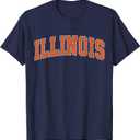 Illinois IL Vintage Athletic Sports Design Style 80s 90s T-Shirt, XL 