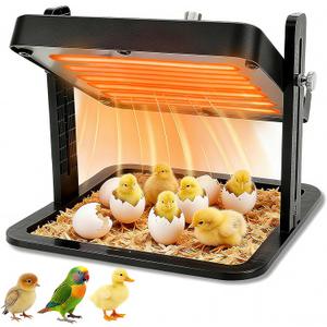 Brooder Heater for Chicks 10.8" Radiant Heat Plate with Adjustable Height & Angle, Thermostat Control (113158 ), Safe & Even Warmth for up to 15 Baby Chicks