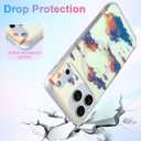 Cute Case for iPhone 17 Pro Max Case for Women Girls [ Compatible with Magsafe ] Aesthetic Cloud Pattern Design, Girly Glitter Sparkly Bling Protective Phone Cover, Iridescent Sun Set Sky