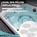 Sunluway 4 Pack 2472-828 Headrest Spa Pillow Replacement for All Jacuzzi J-200 Series Spa Models J-230 J-235 J-245 J-270 J-275 J-280 Oval Spa Pillow, Hot Tub Head Rest Pillow, Snap-in