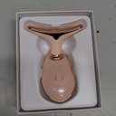 Red-Light-Therapy-for-Face-and-Neck, 7 Color Face Massager Tool for Wrinkles, Double Chin, Vibrating Facial Massager with Thermals for Skin Care, Glossy Pink